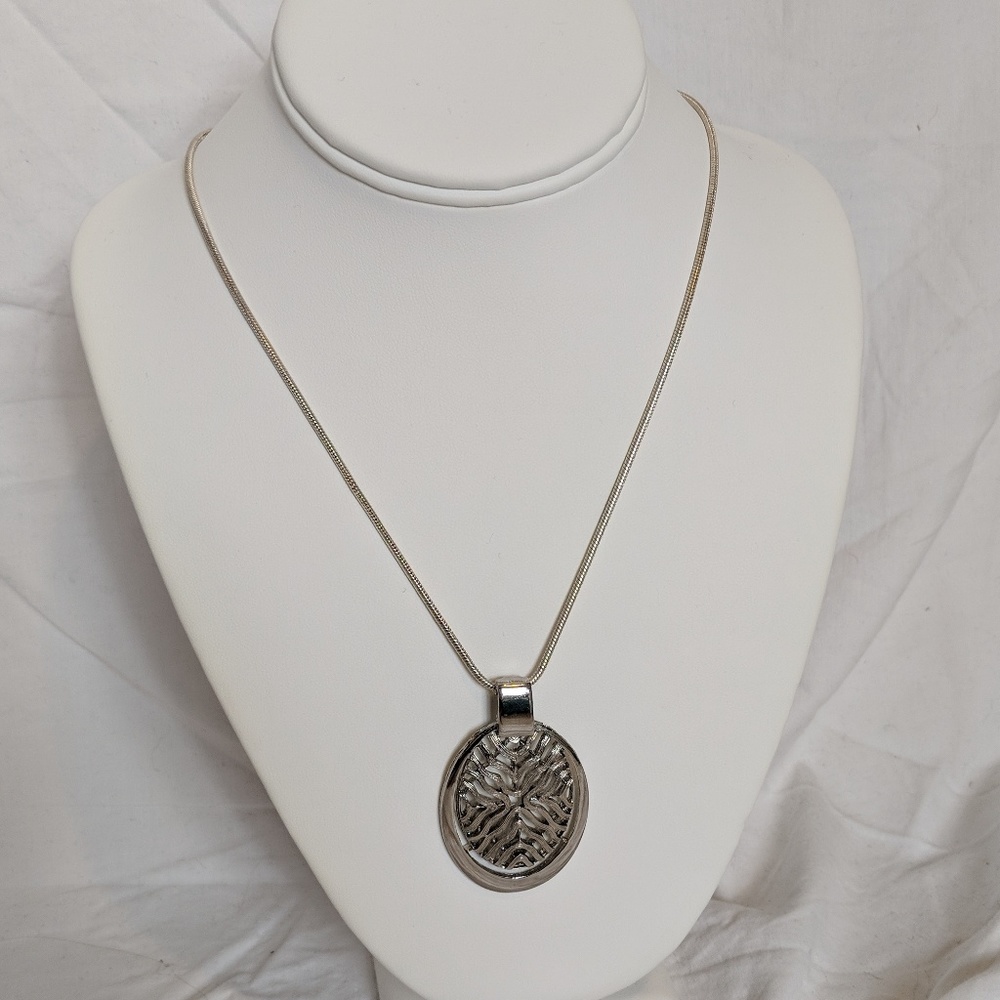 Vintage Modernist Pendant 925 Snake Chain Necklace